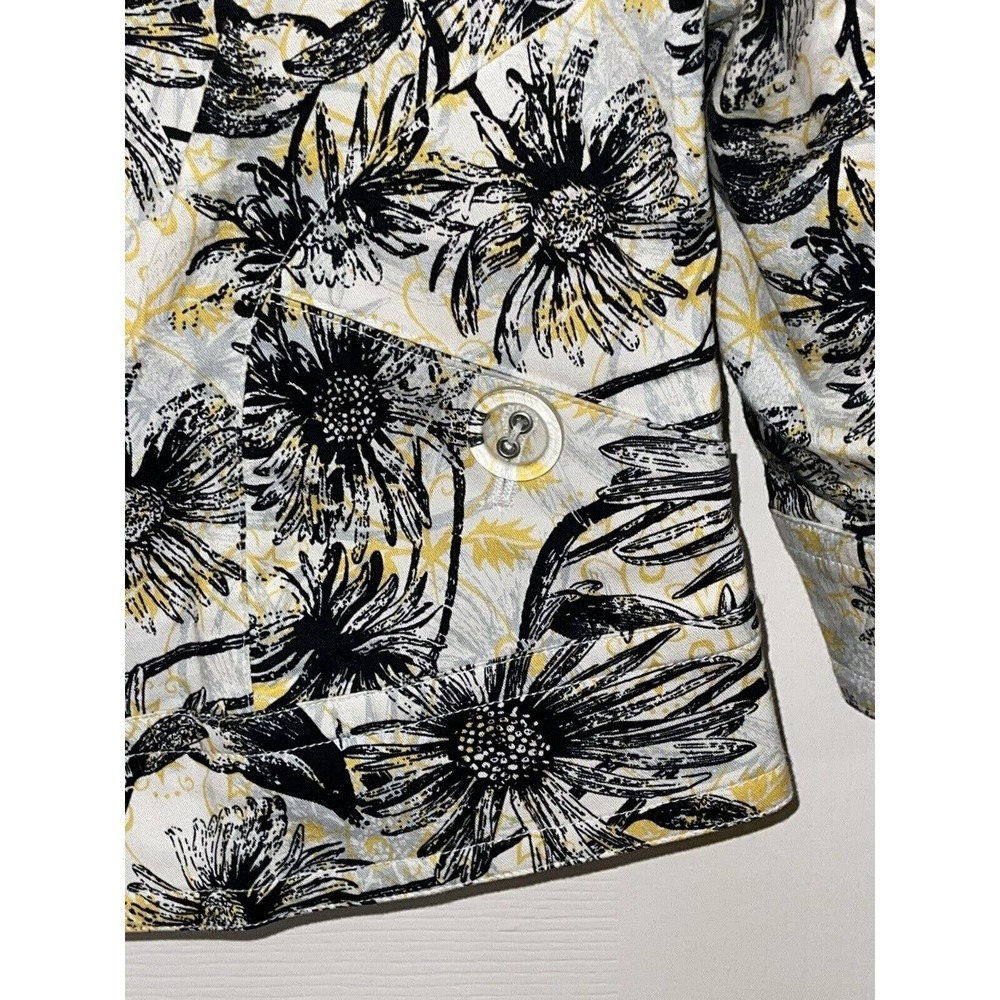 RQT Petite Size Petite Small Women’s Jacket Blazer Sunflower Pattern Lightweight - Picture 4 of 8